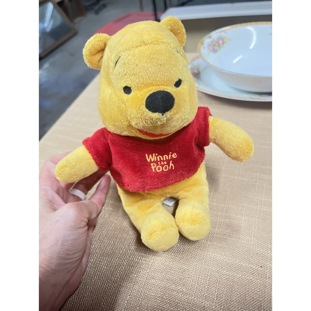 Disney Winnie the Pooh Mini Bean Bag Plush 8” Red Shirt Stuffed Bear